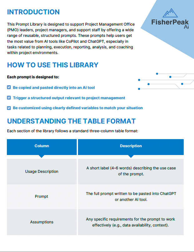Prompt Starter Pack for PMO and Project Teams