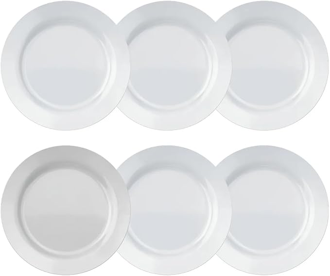 Jogo de Pratos Rasos Opalino 24 cm Vidro 6 Unidades