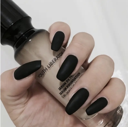 Set of 24 - Matte Ballet Nail Tips Set, Medium Length, Pre-Designed Plain Pure Color False Nails for Daily Wear