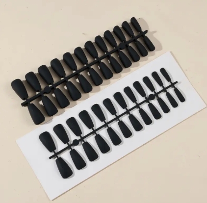 Set of 24 - Matte Ballet Nail Tips Set, Medium Length, Pre-Designed Plain Pure Color False Nails for Daily Wear