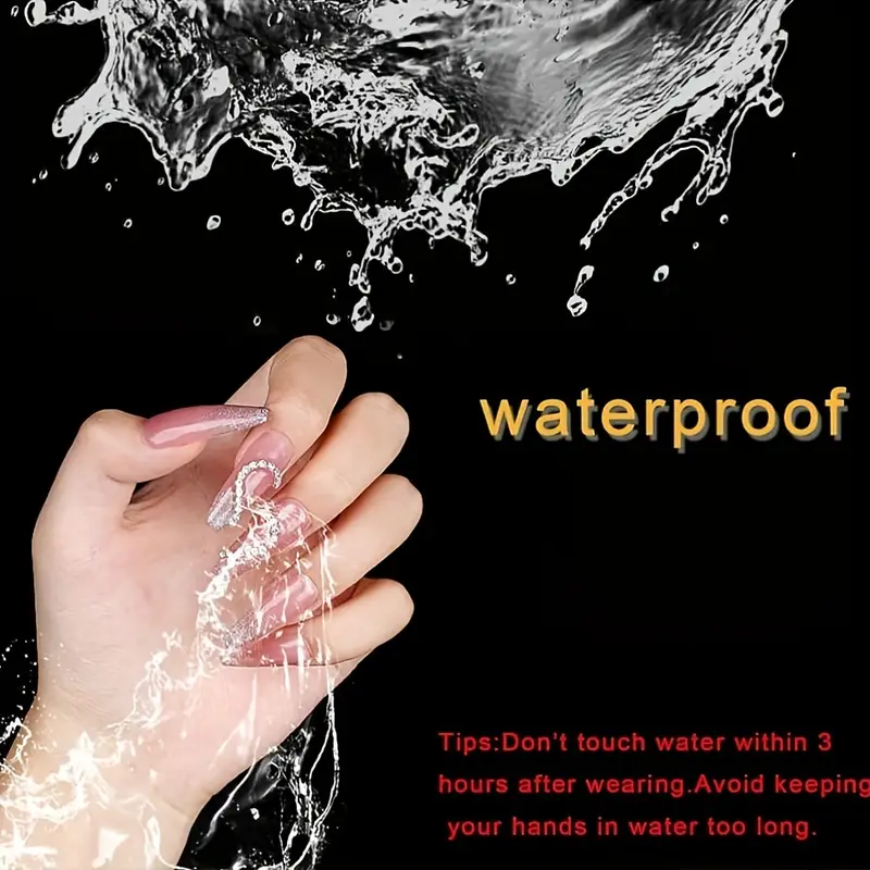 Press on Nail Stickers Waterproof Ultra Sticky 3 sheets = 72 stickers