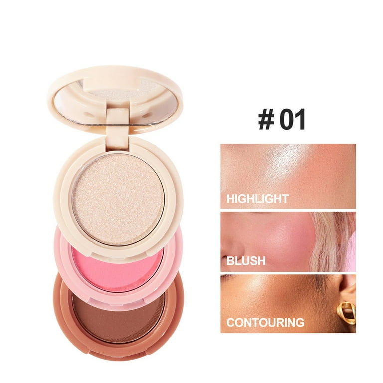 Mocallure 3 in 1 Blusher + Highlighter + Contourer