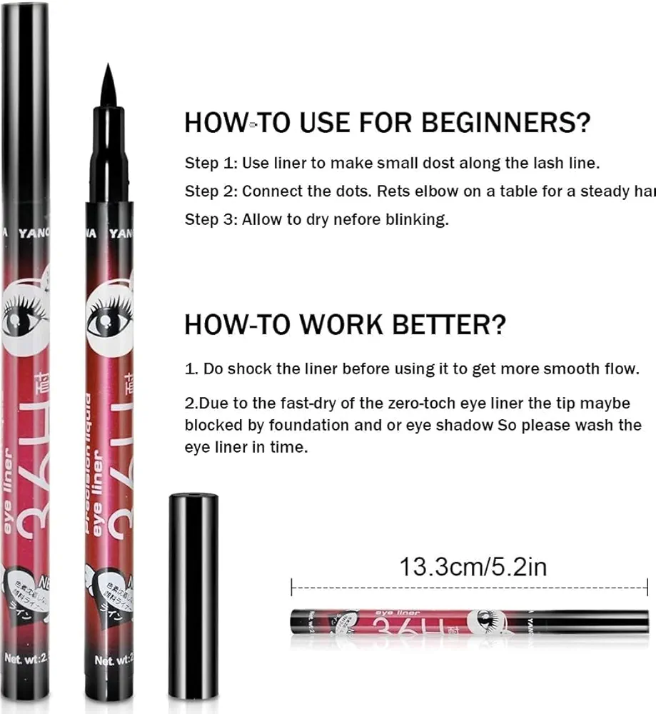 Yanqina 36 H Long-Waterproof Eyeliner