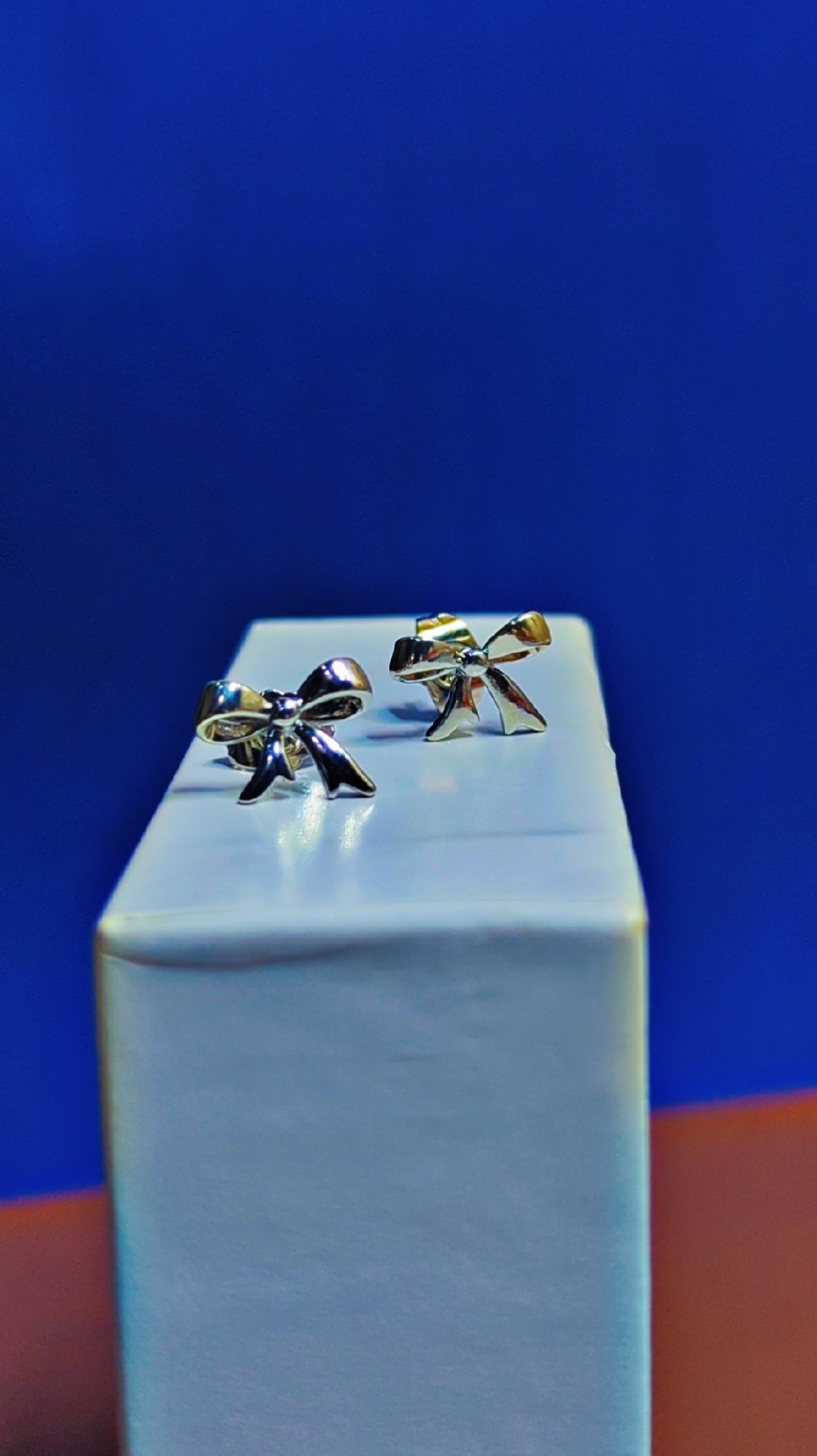 Silver Bow Stud Earrings
