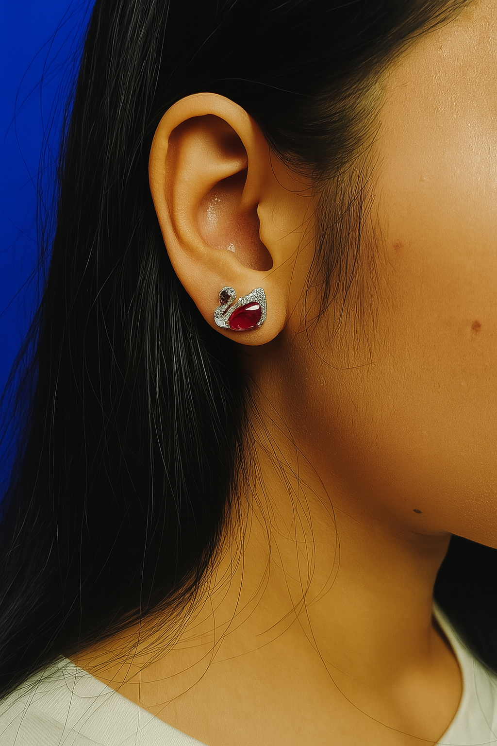 Elegant Ruby Stud Earrings