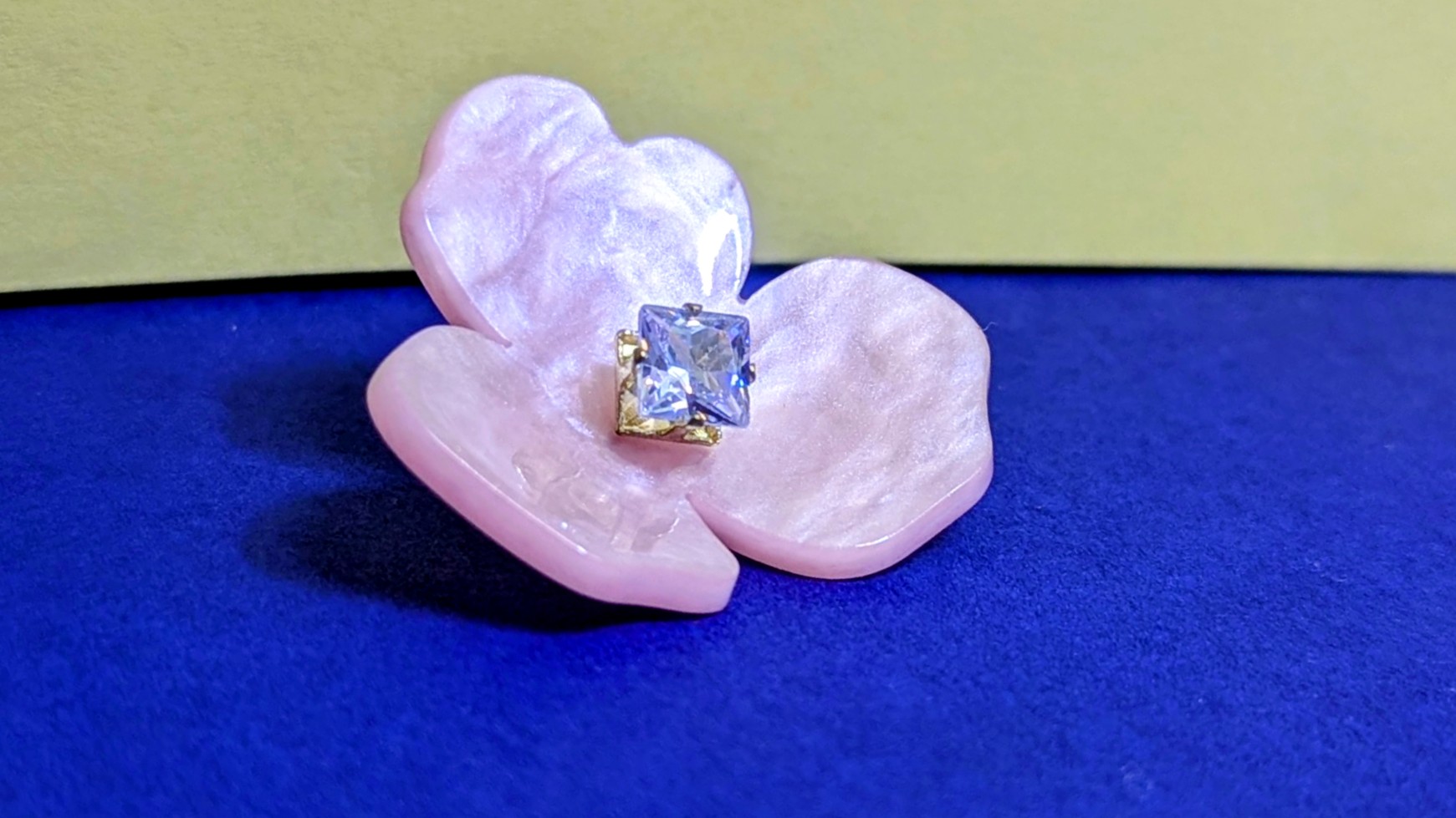 Pink Flower Crystal Earrings