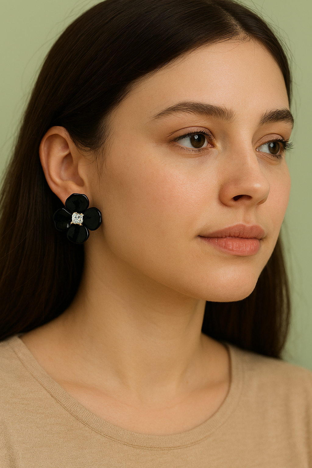 Black Flower Earrings