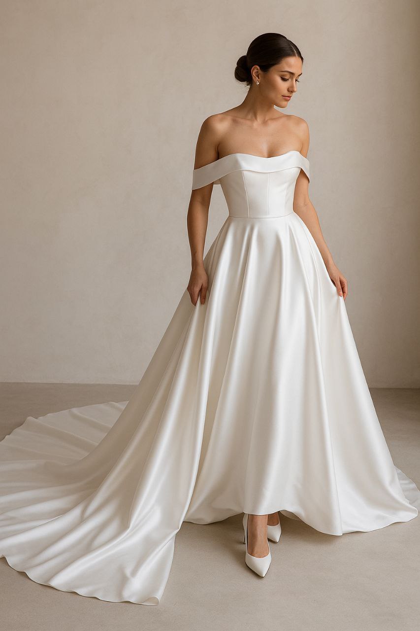 Elegant Off-Shoulder Wedding Dress