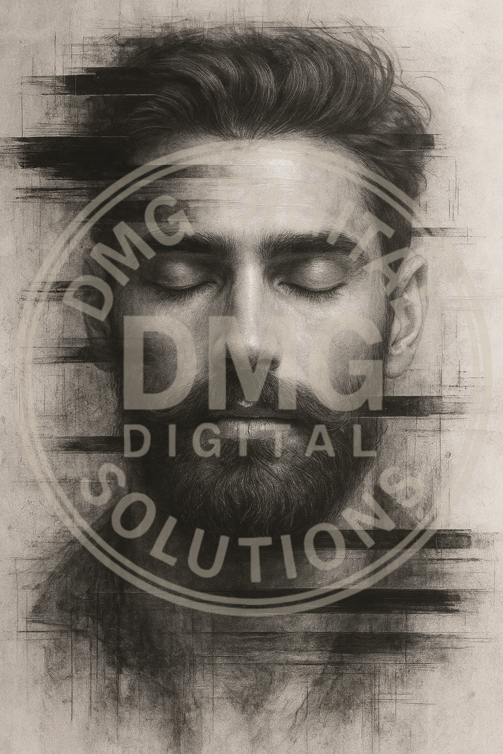 Fragments of Stillness – Limited Edition Digital Art Portrait