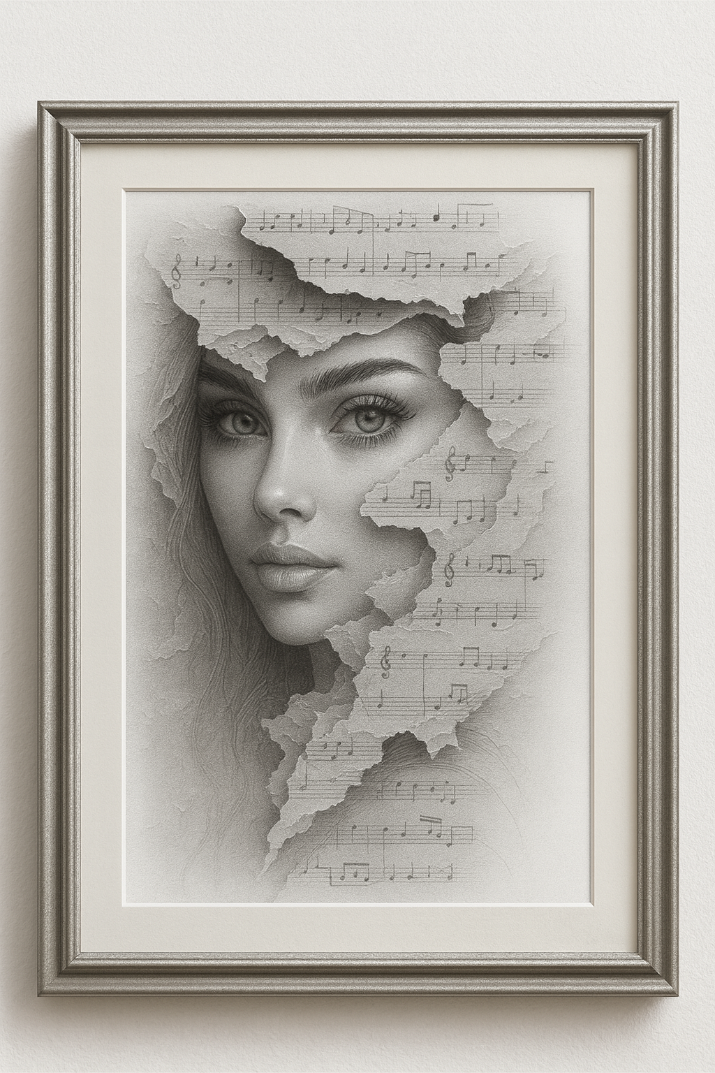 Melody of Silence – Printable Surreal Art Portrait
