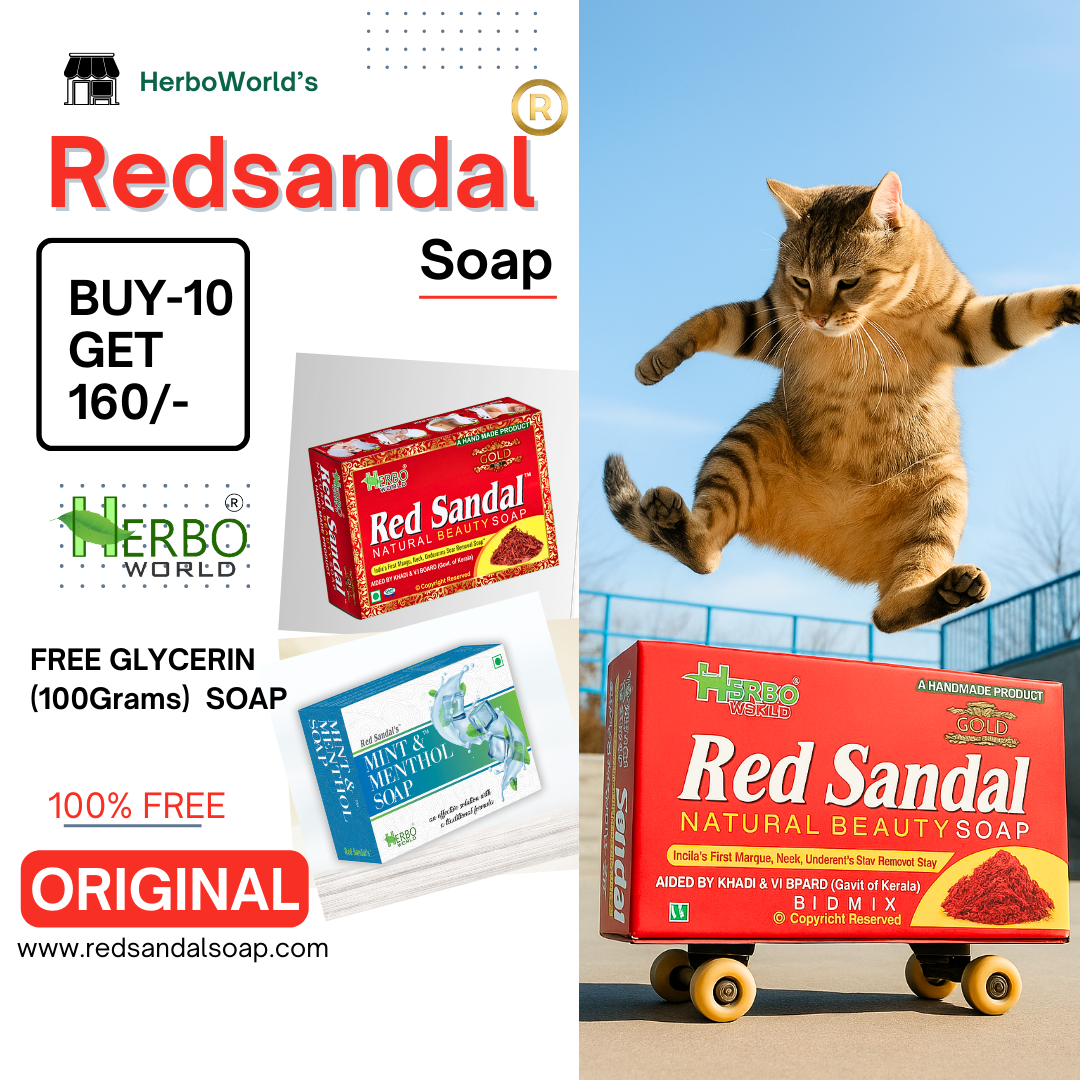 Red Sandal Soap Pack Of 10 - Get 160/- Worth Of Glycerin Soap 100% Free