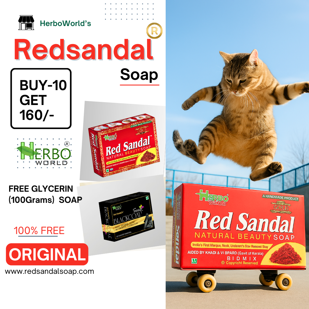 Red Sandal Soap Pack Of 10 - Get 160/- Worth Of Glycerin Soap 100% Free