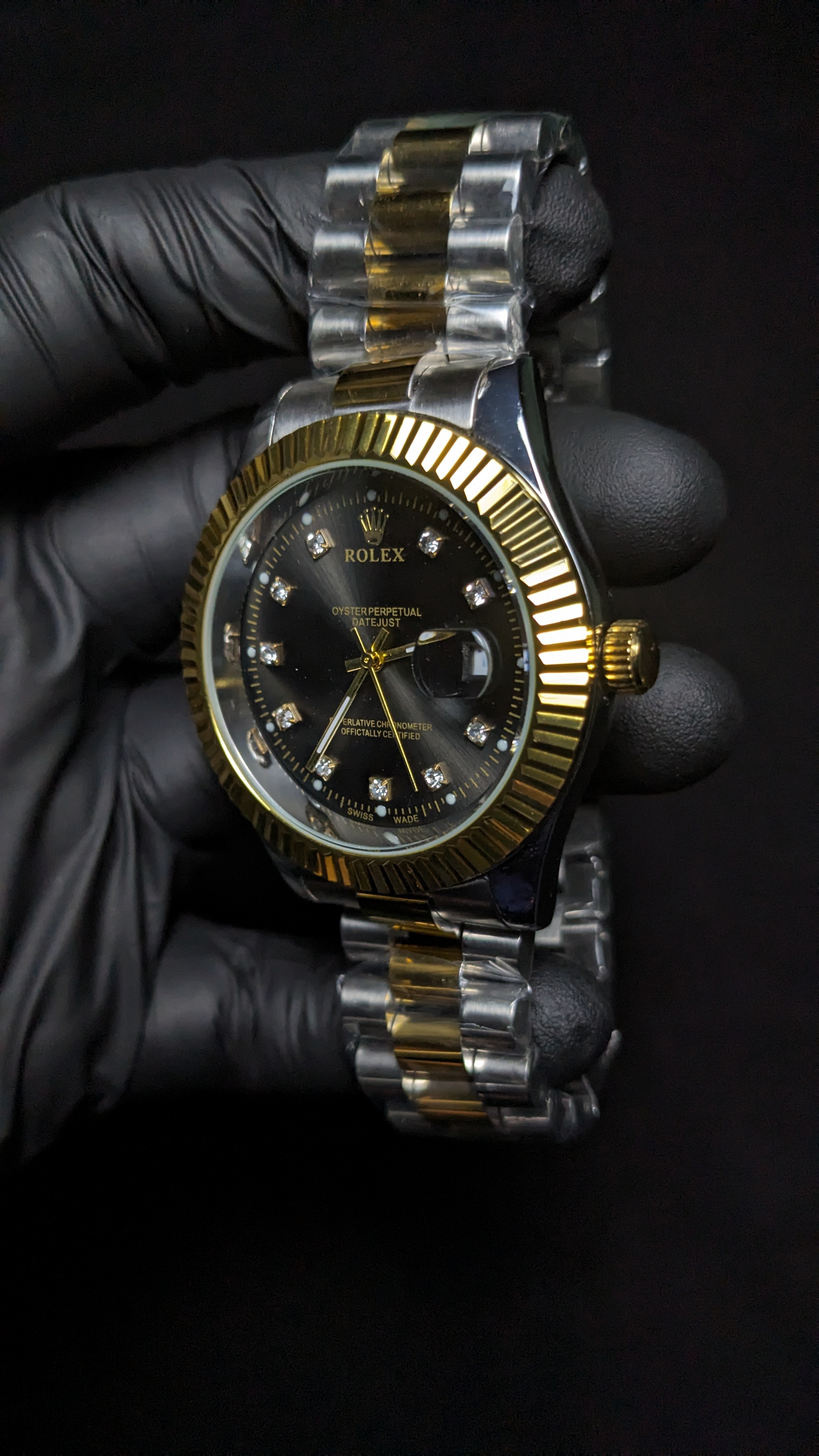 Rolex DateJust 2 Tone, Black dial