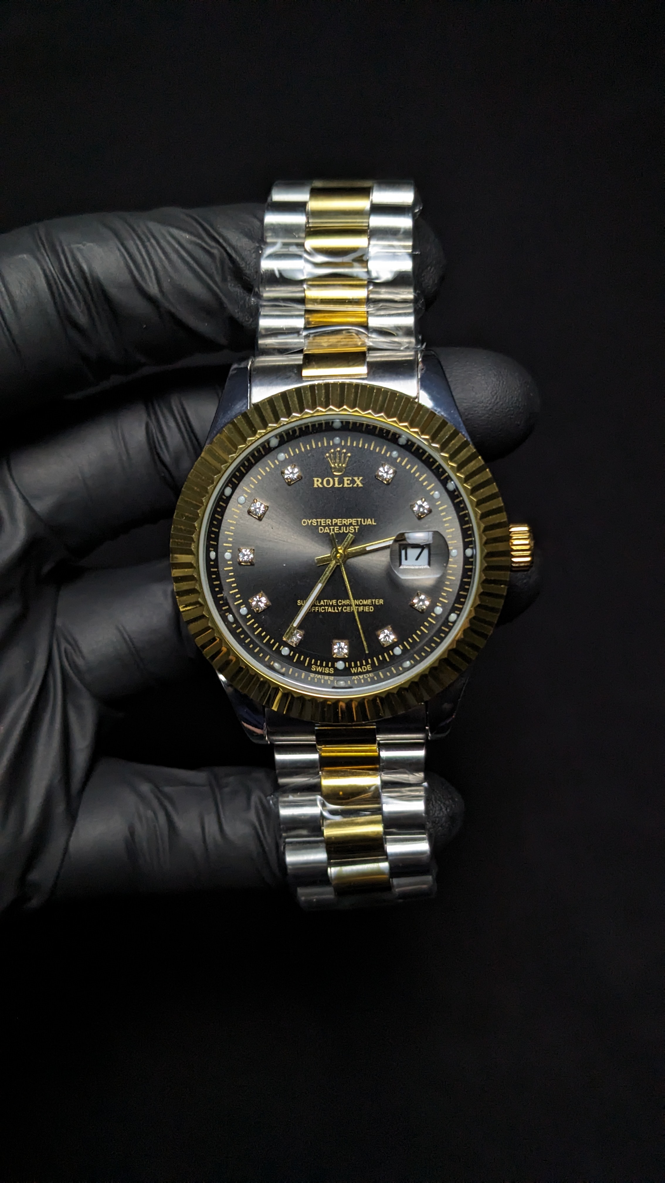 Rolex DateJust 2 Tone, Black dial