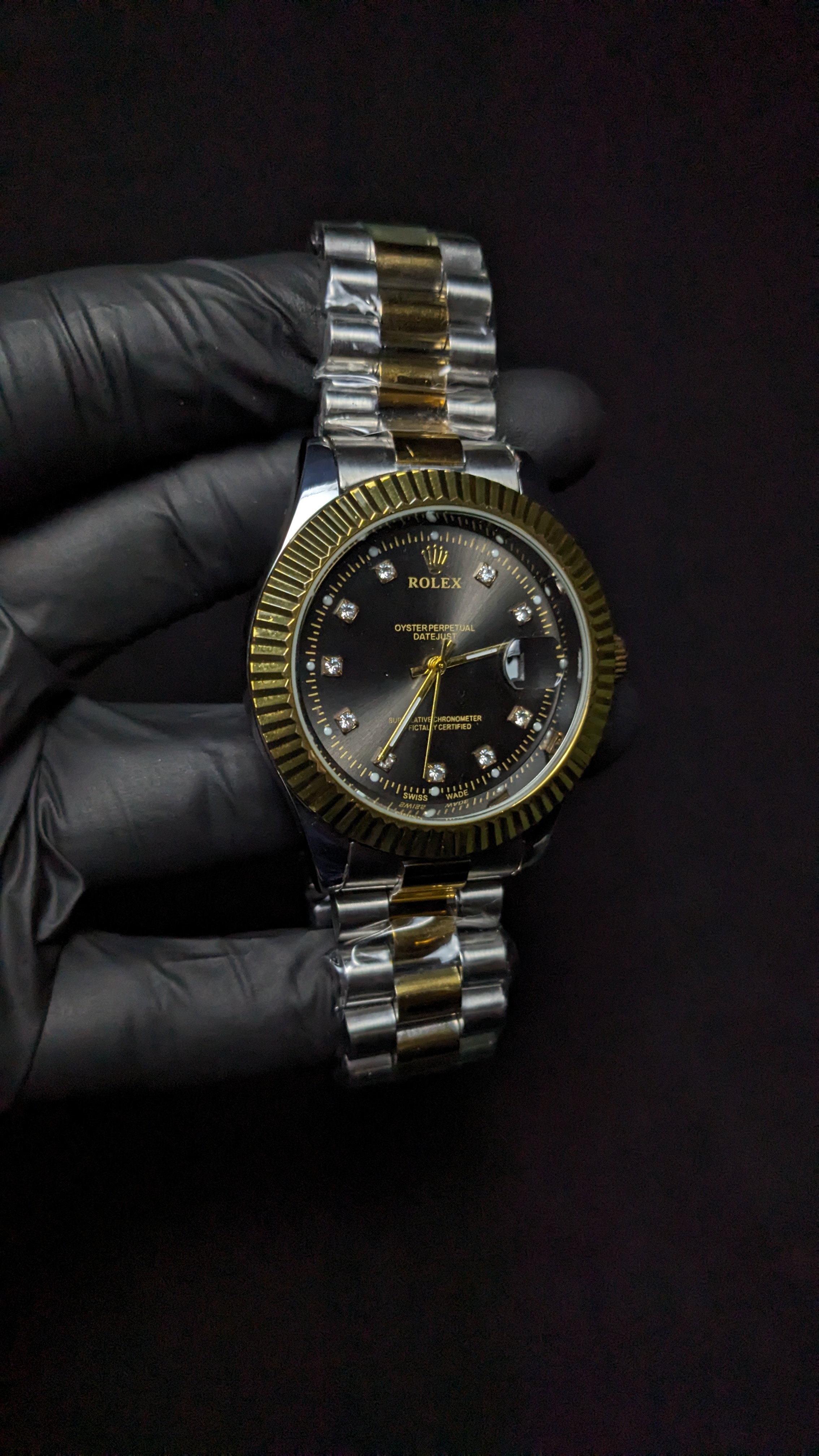 Rolex DateJust 2 Tone, Black dial