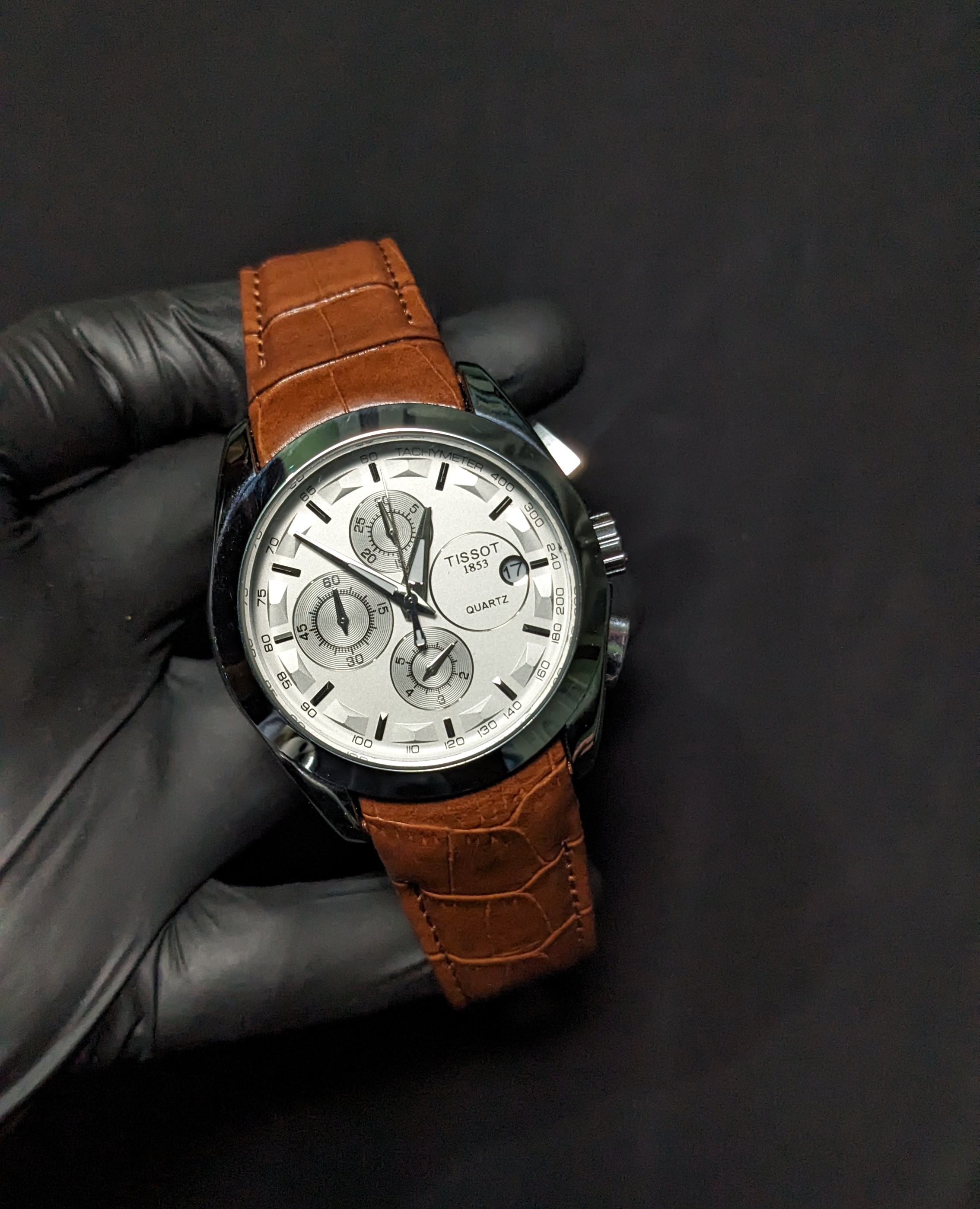 Tissot 1853 Chronograph White dial (Brown) 