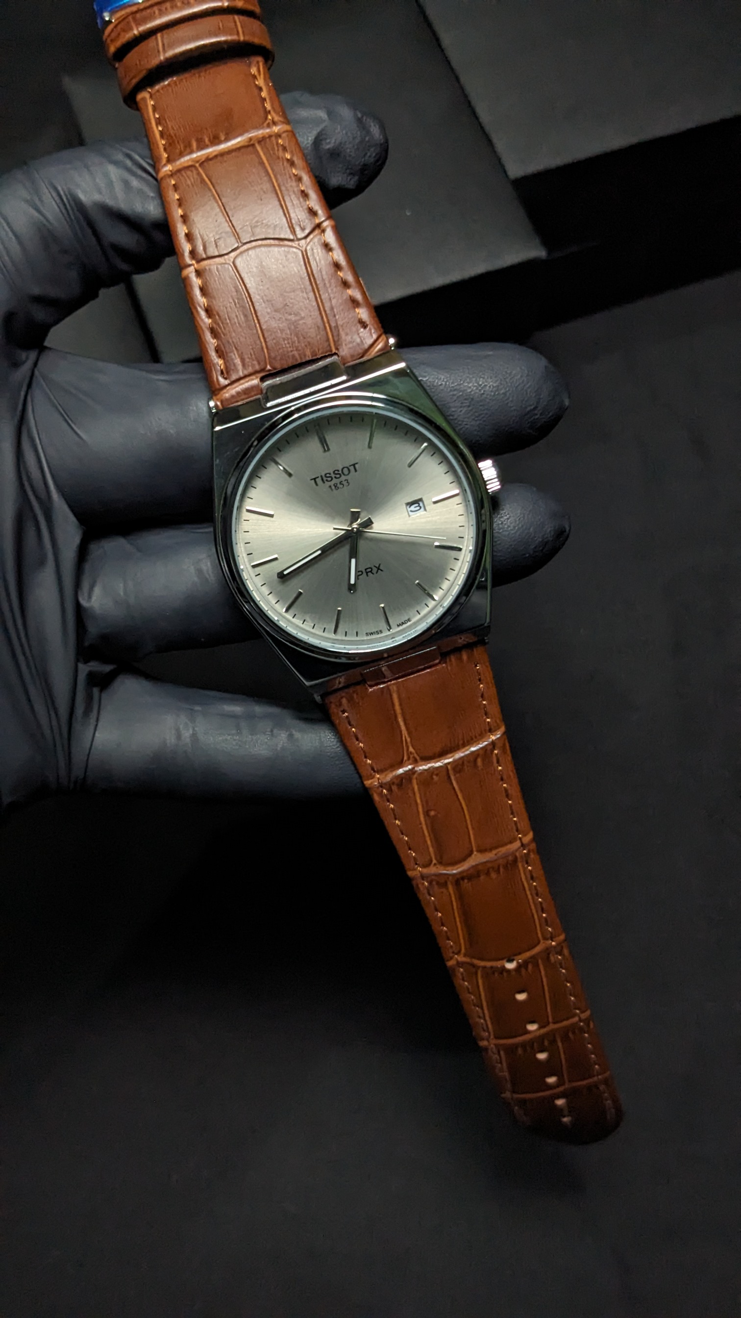 Tissot PRX Silver (Brown Leather)