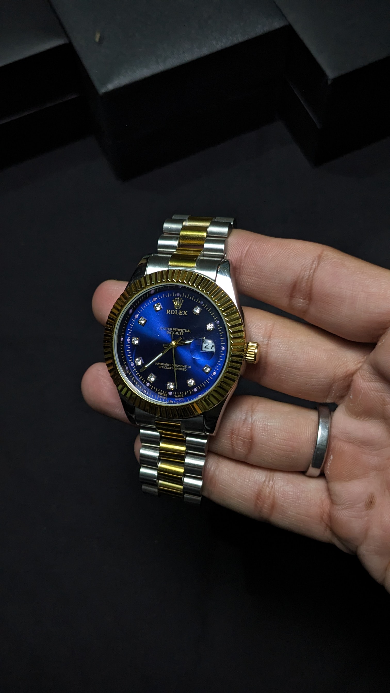 Rolex DateJust 2 Tone, Blue dial