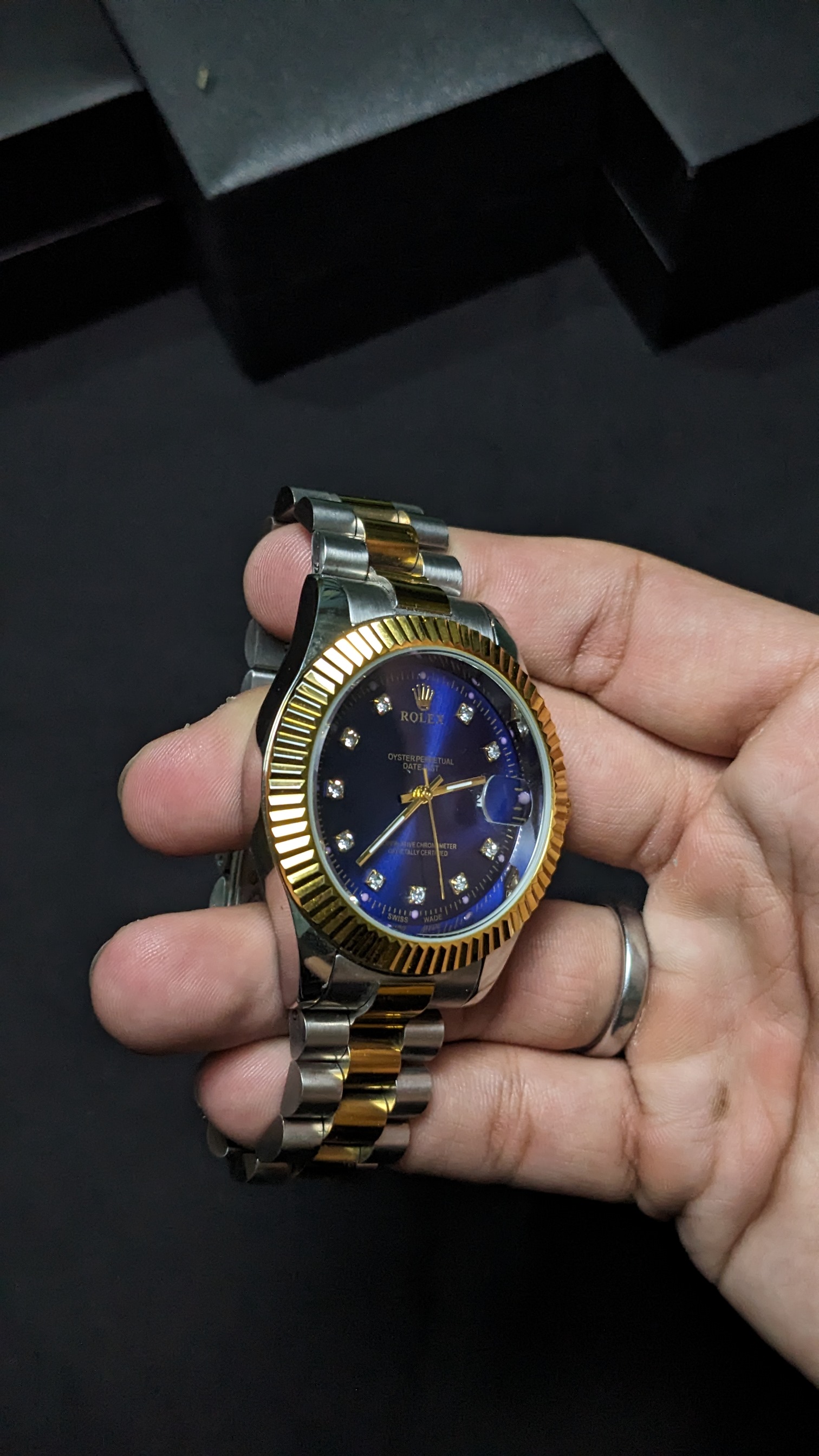 Rolex DateJust 2 Tone, Blue dial