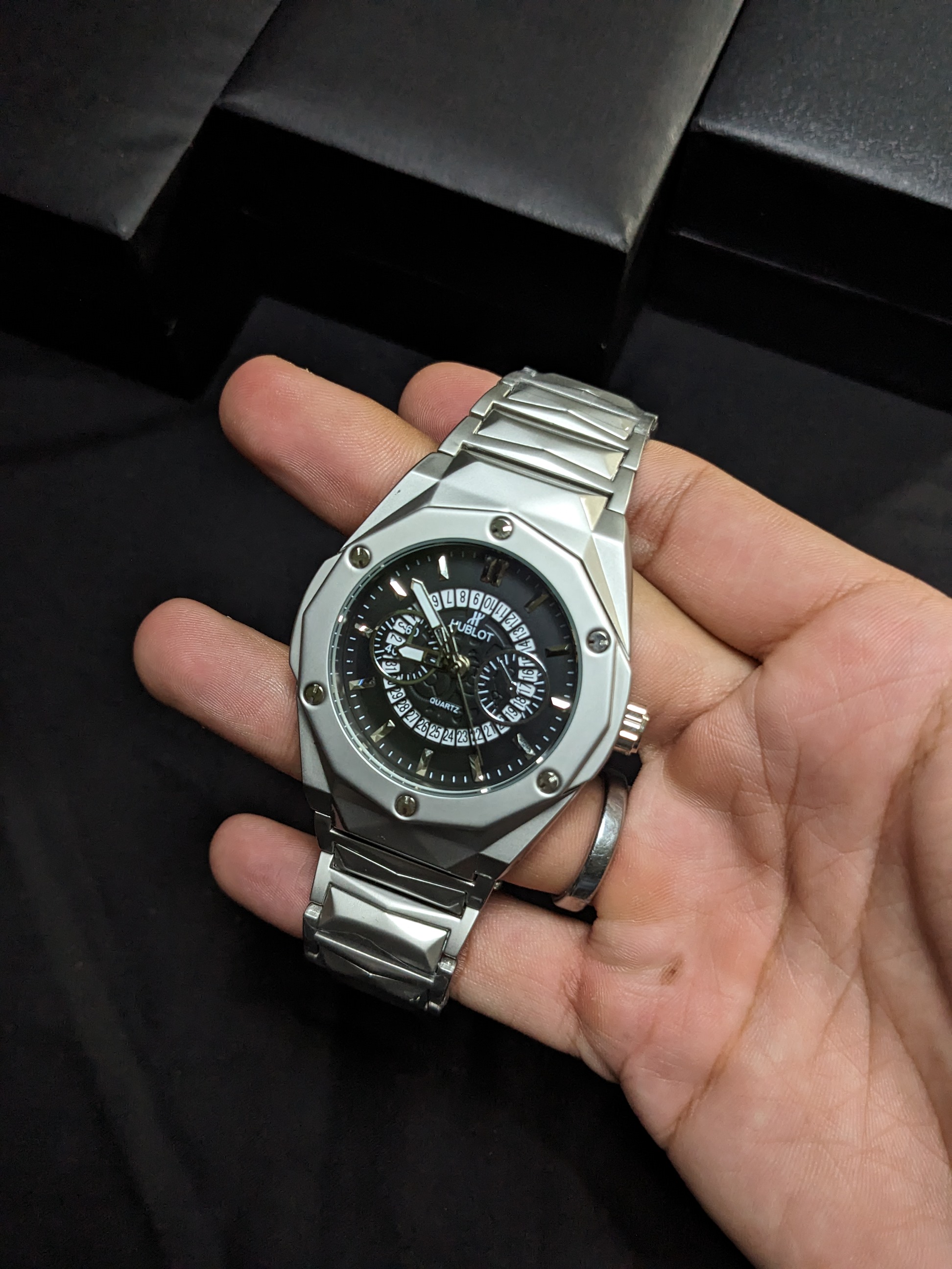 Hublot Diamond Cut Skelton (Silver)