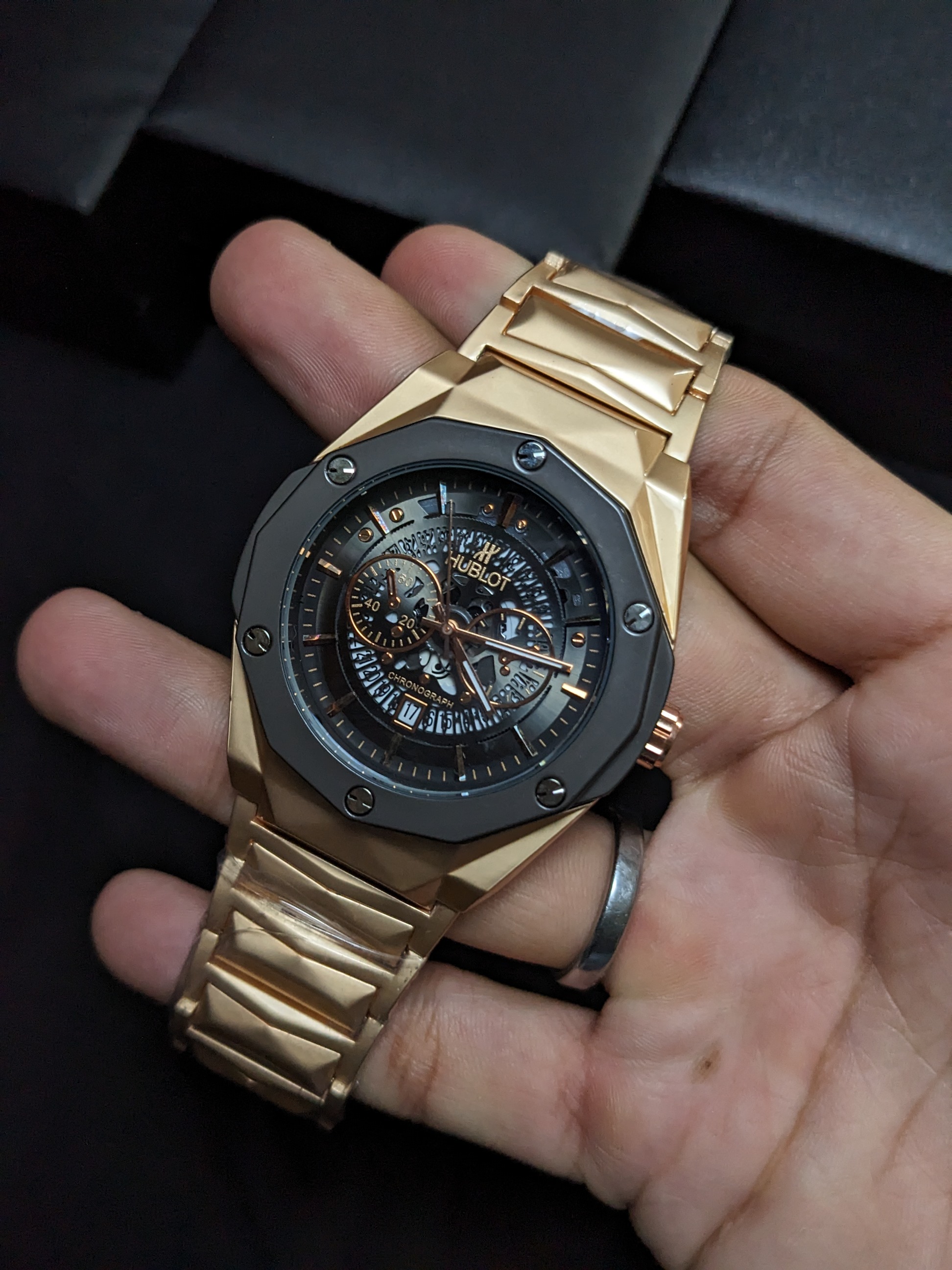 Hublot Diamond Cut Skelton (Gold) 