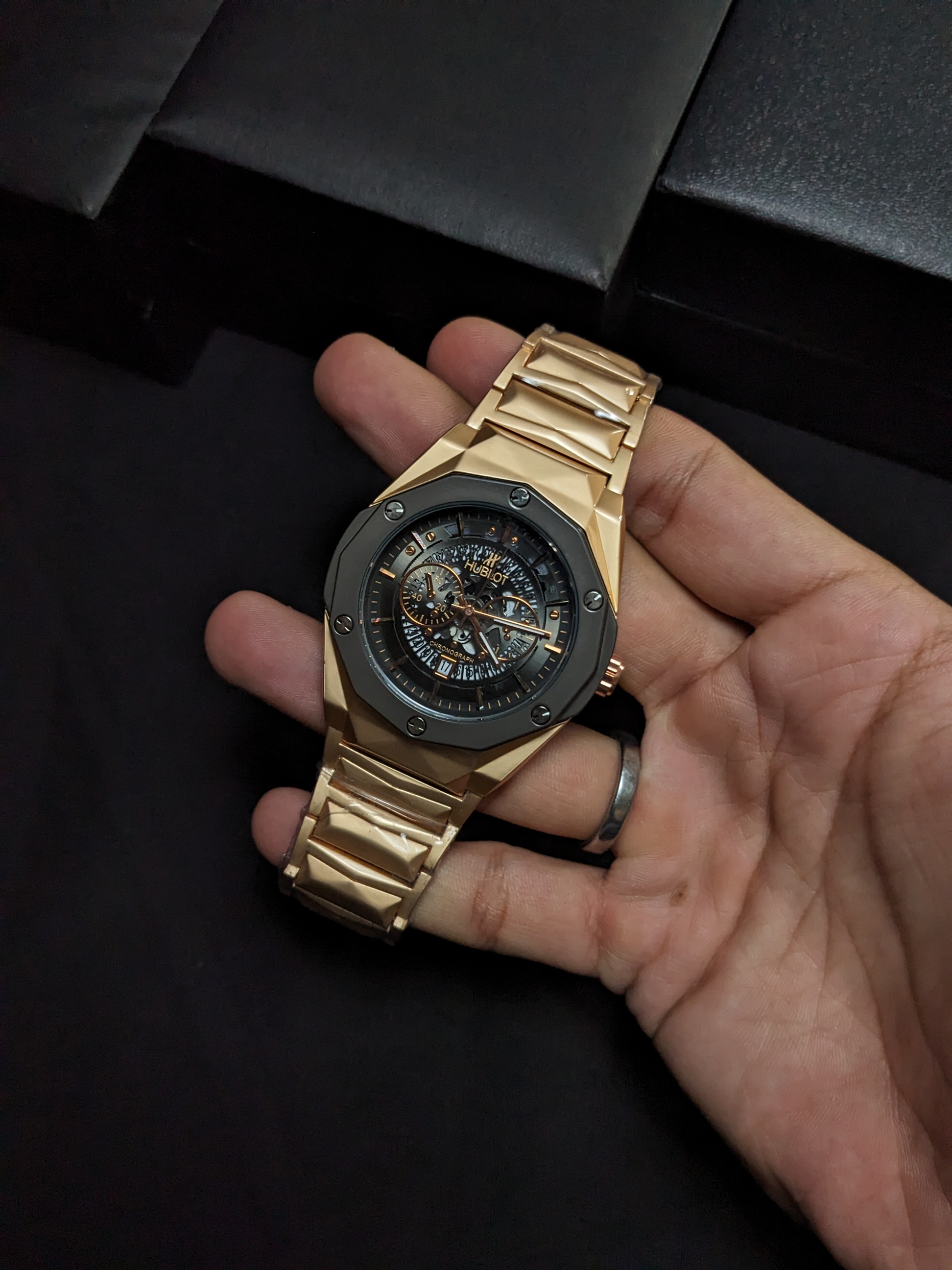 Hublot Diamond Cut Skelton (Gold) 