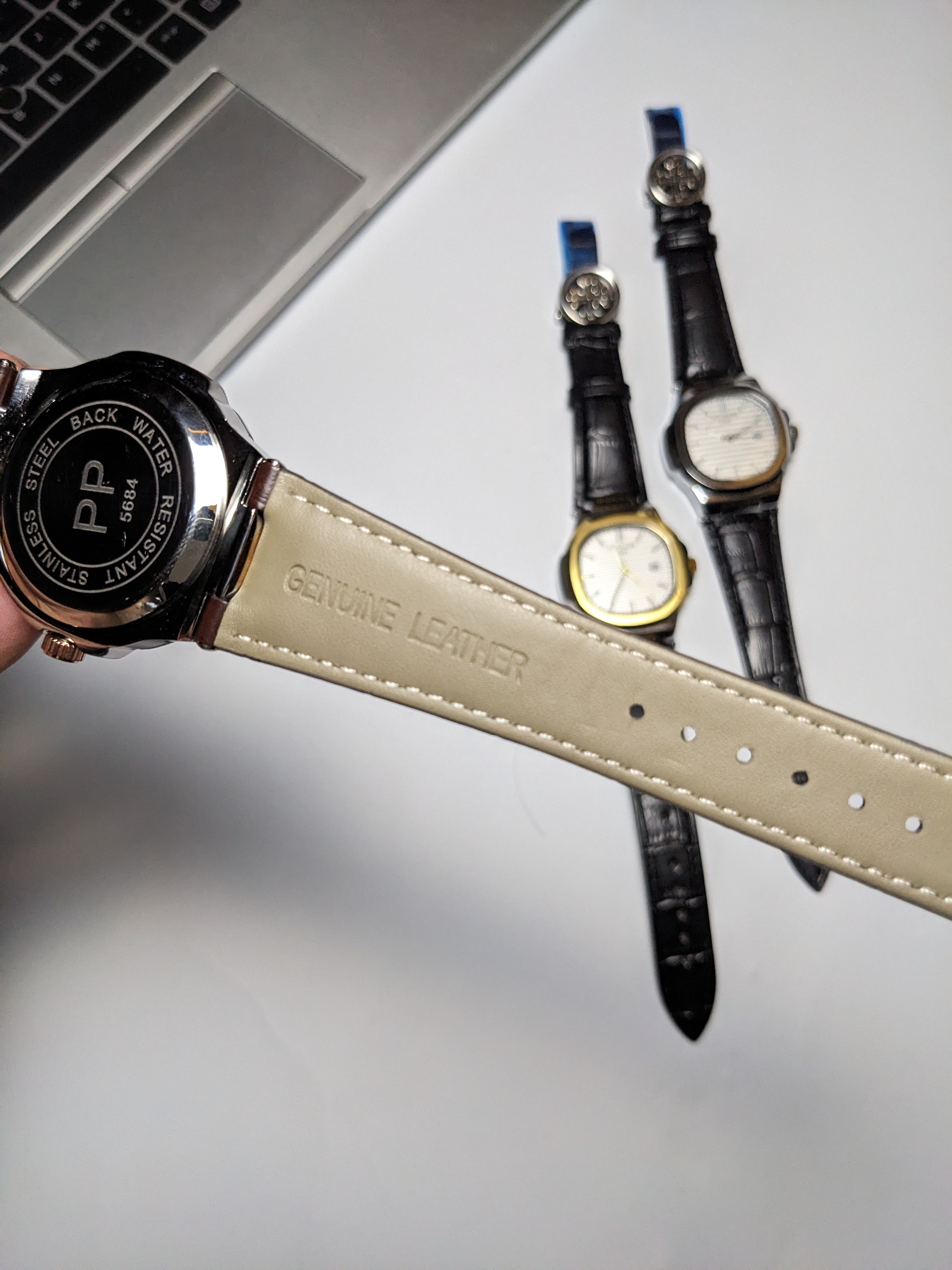 PP Nautilus Brown Leather strap (2 tone)