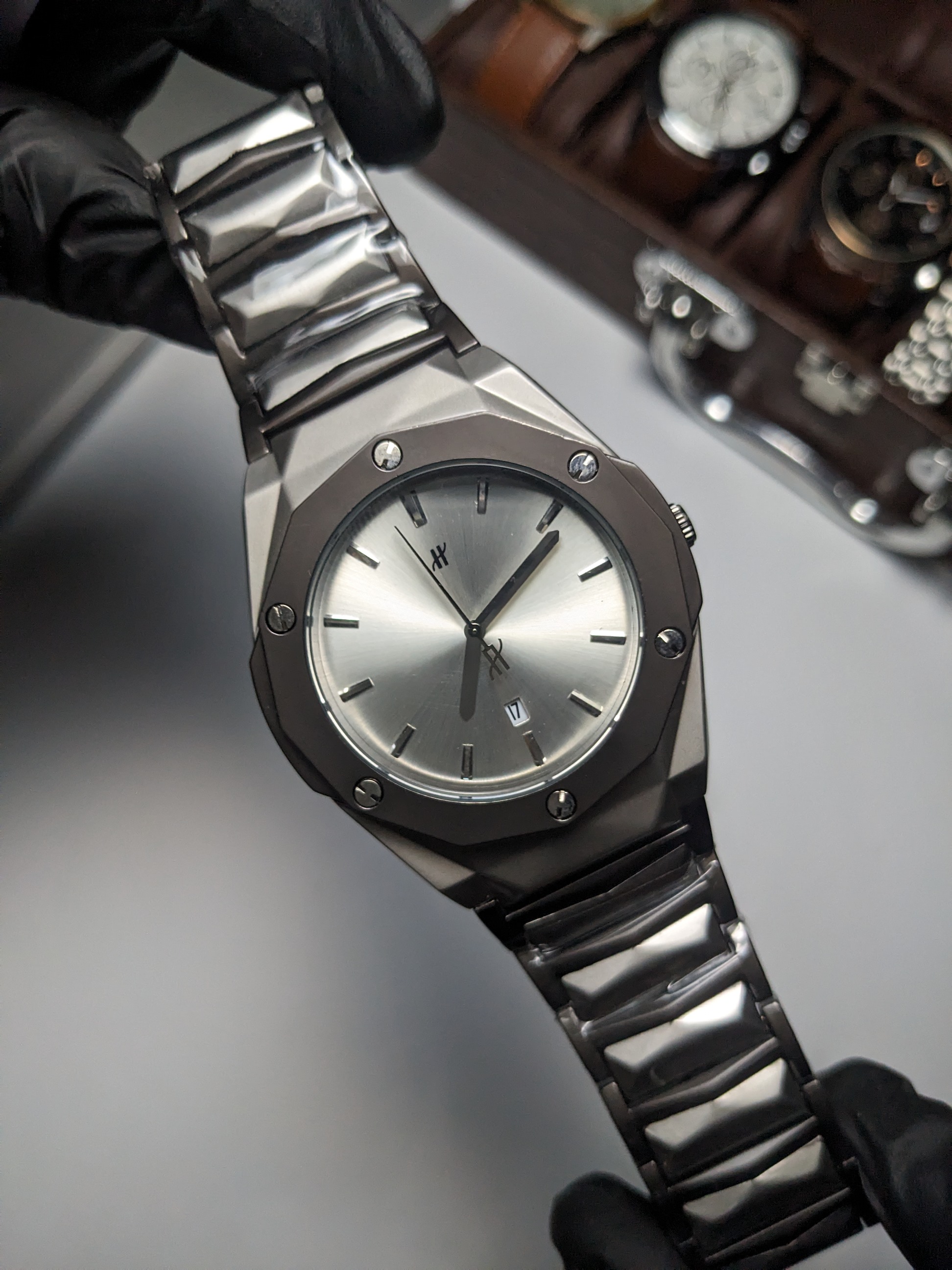 Hublot Diamond Cut Simple (2 Tone Silver)