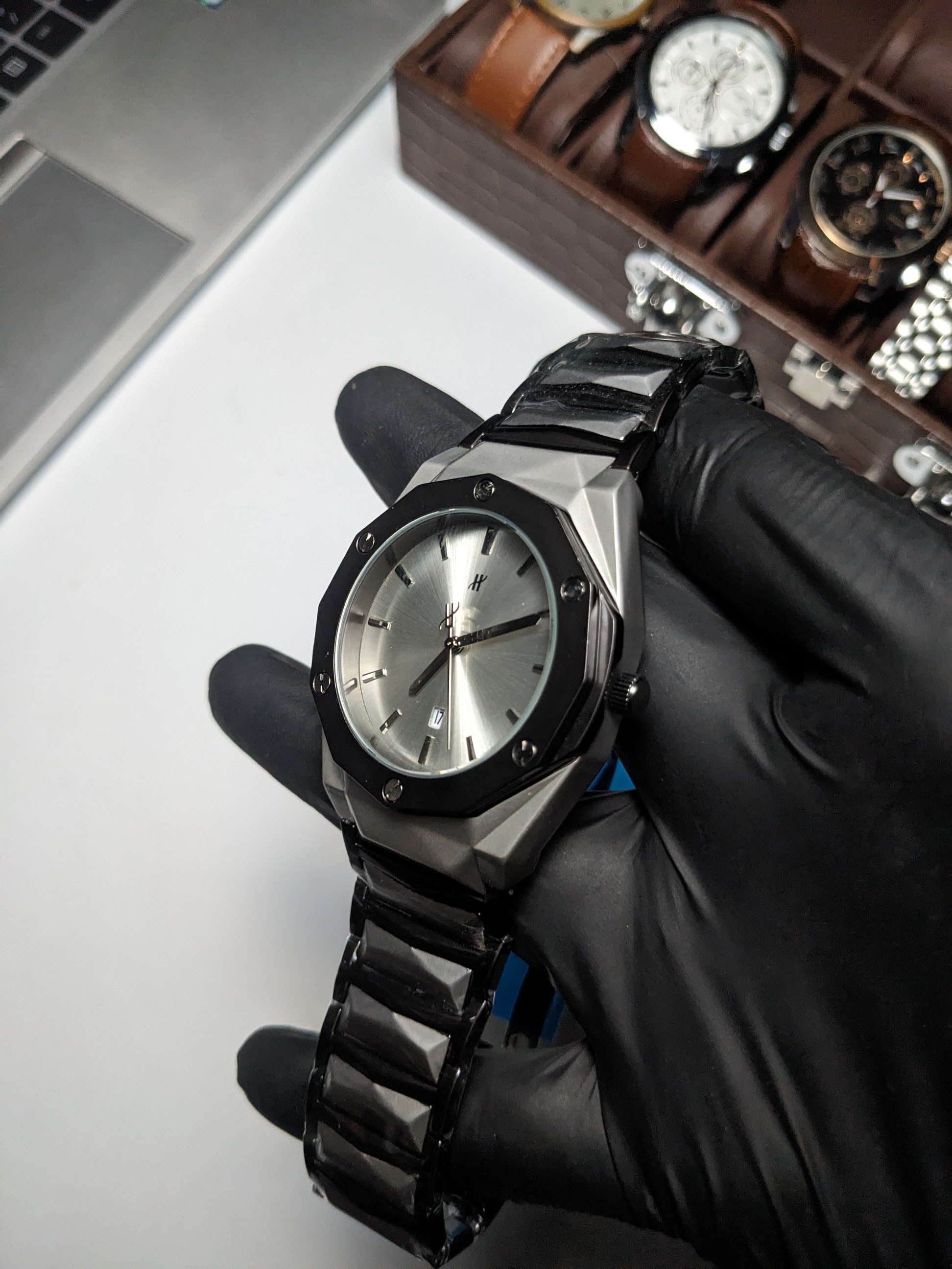 Hublot Diamond Cut Simple (2 Tone Silver) 