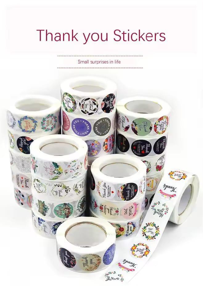 Thank you sticker labels stamps