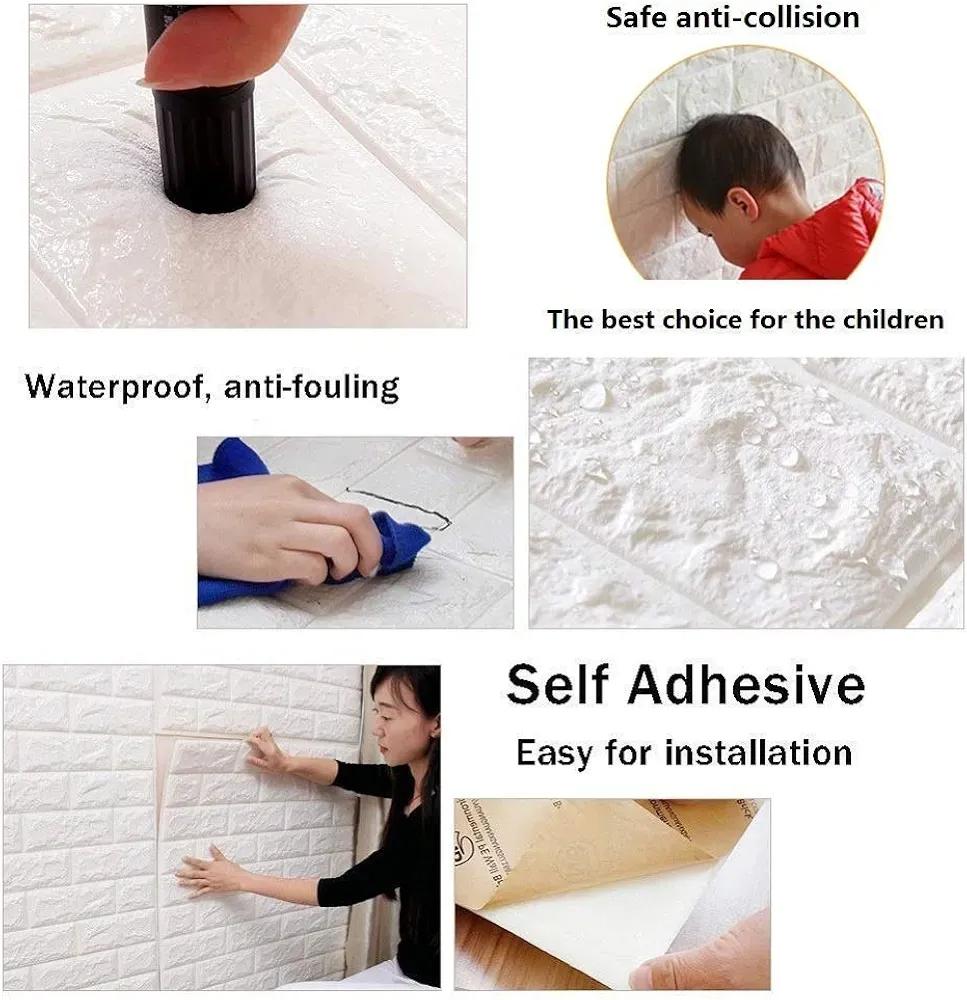 3Pc white self adhesive wall sticker
