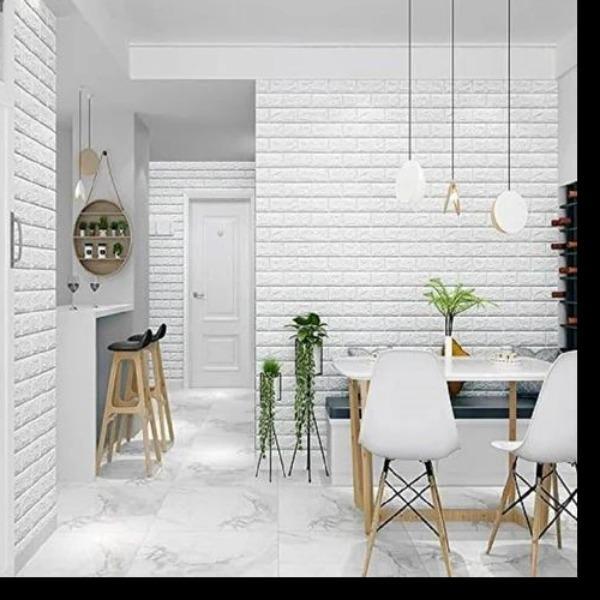 3Pc white self adhesive wall sticker