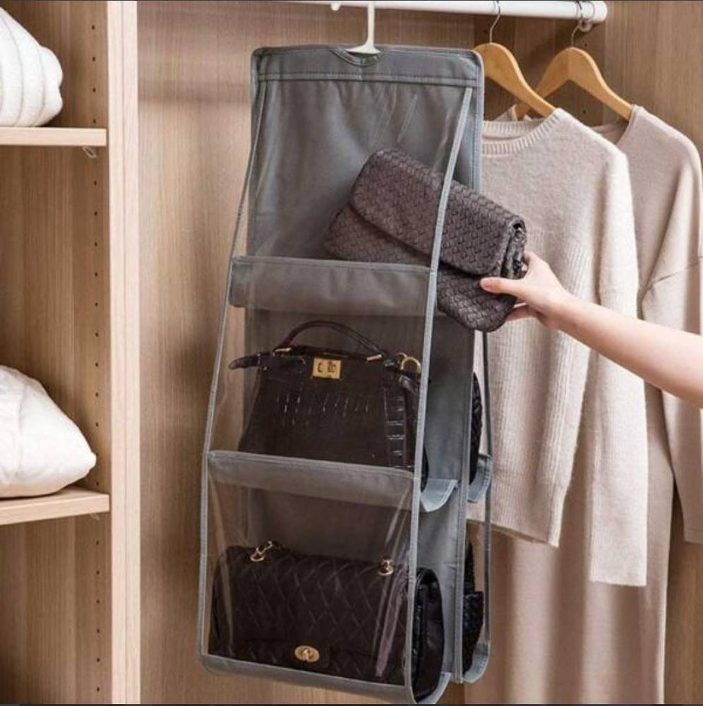 6 compartment handbags closet