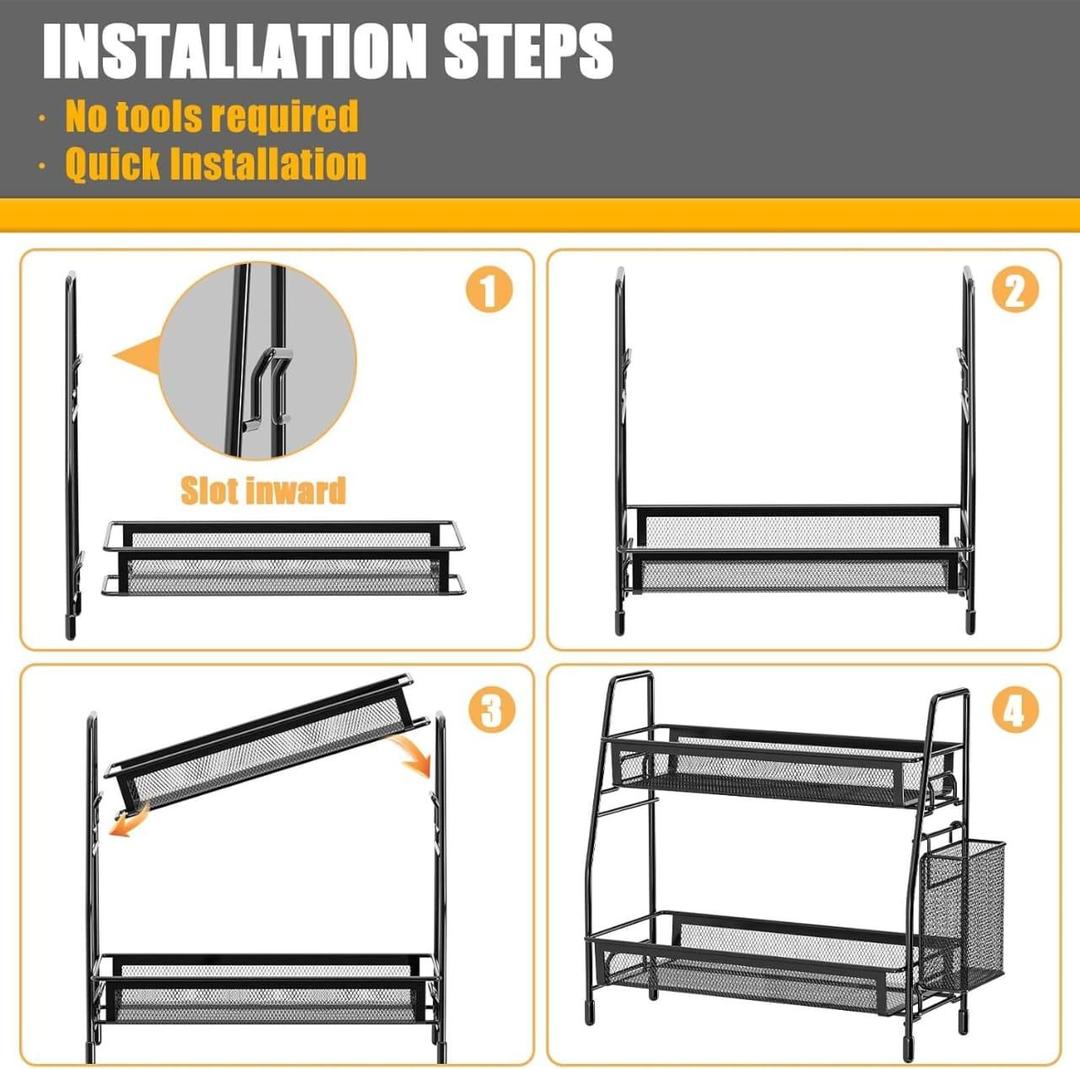 Durable black stainless organizer
