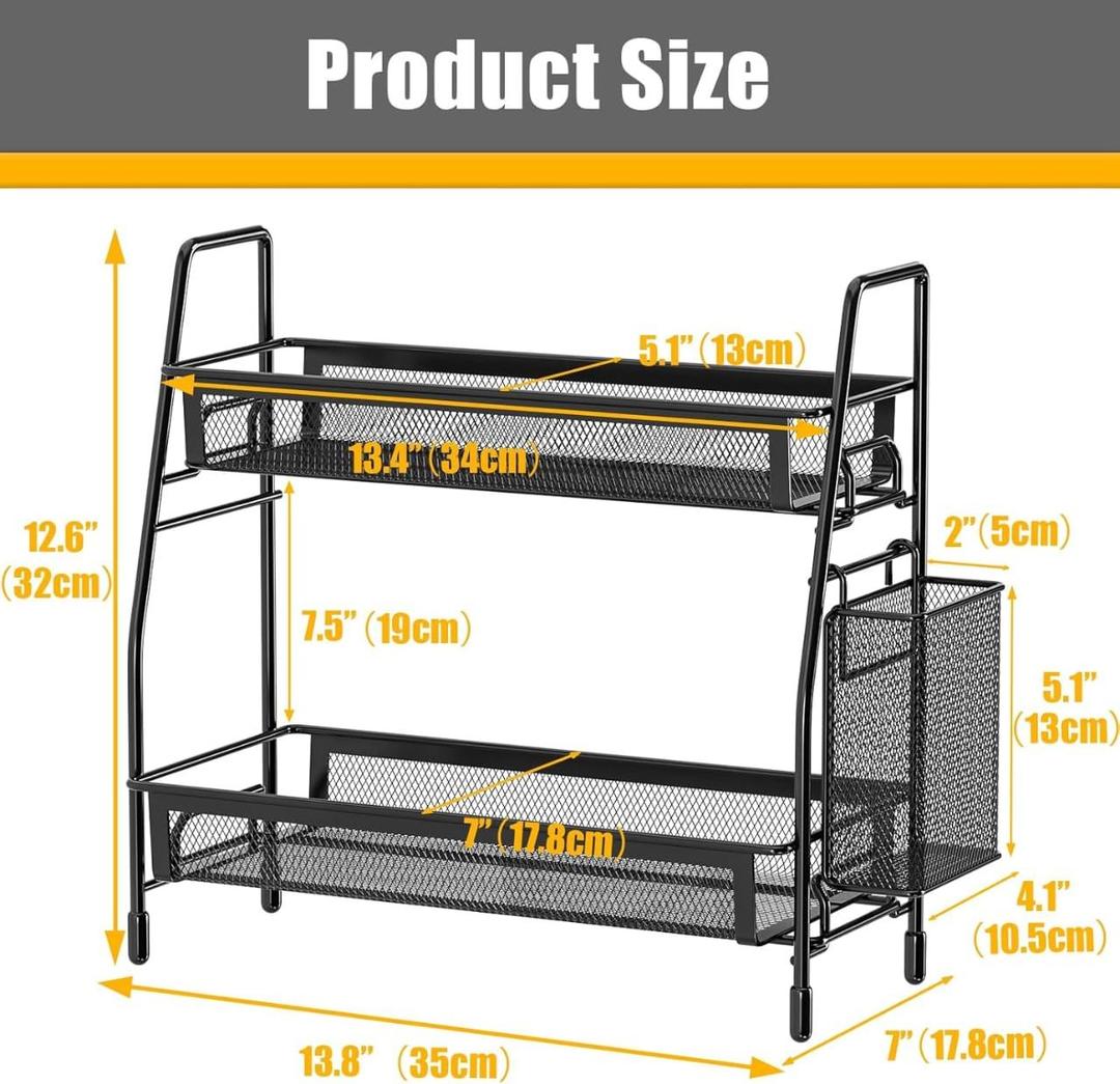 Durable black stainless organizer