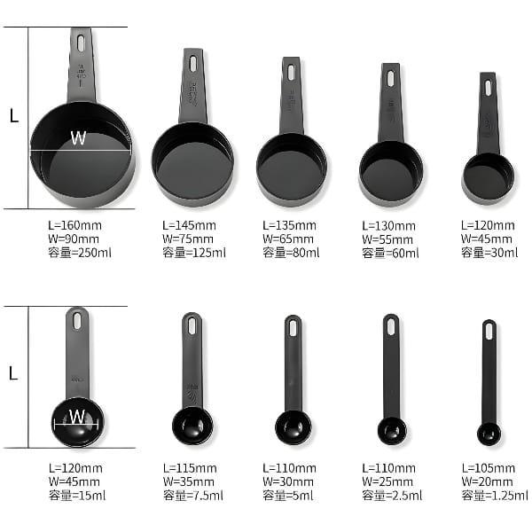10pcs measuring cups and teaspoons