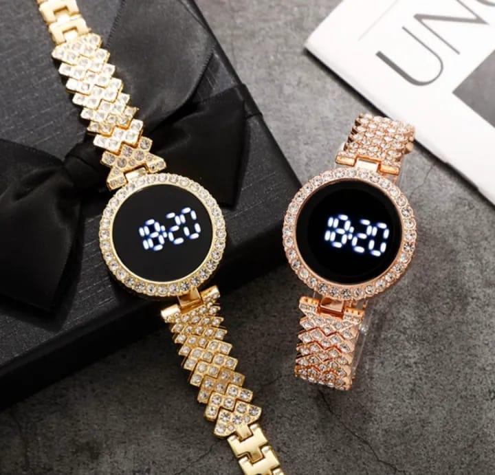 Women's battery operated, water resisted watch