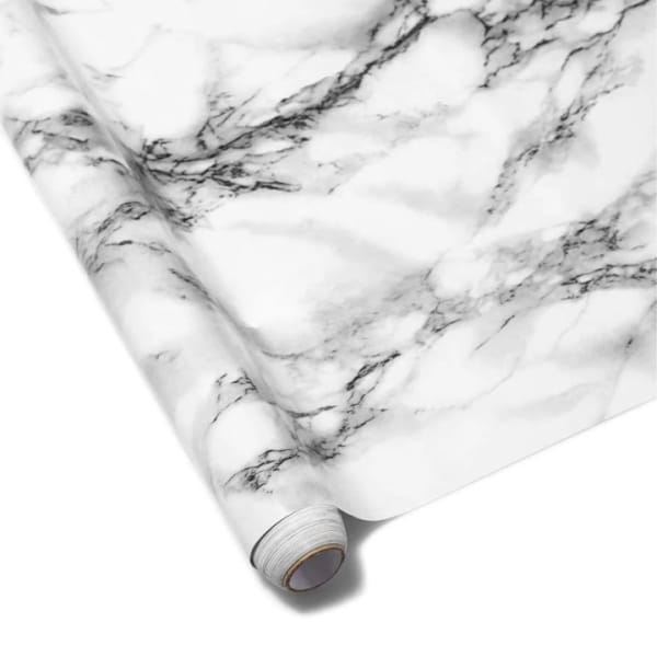 Self Adhesive White Marble Sheet Sticker For Kitchen,