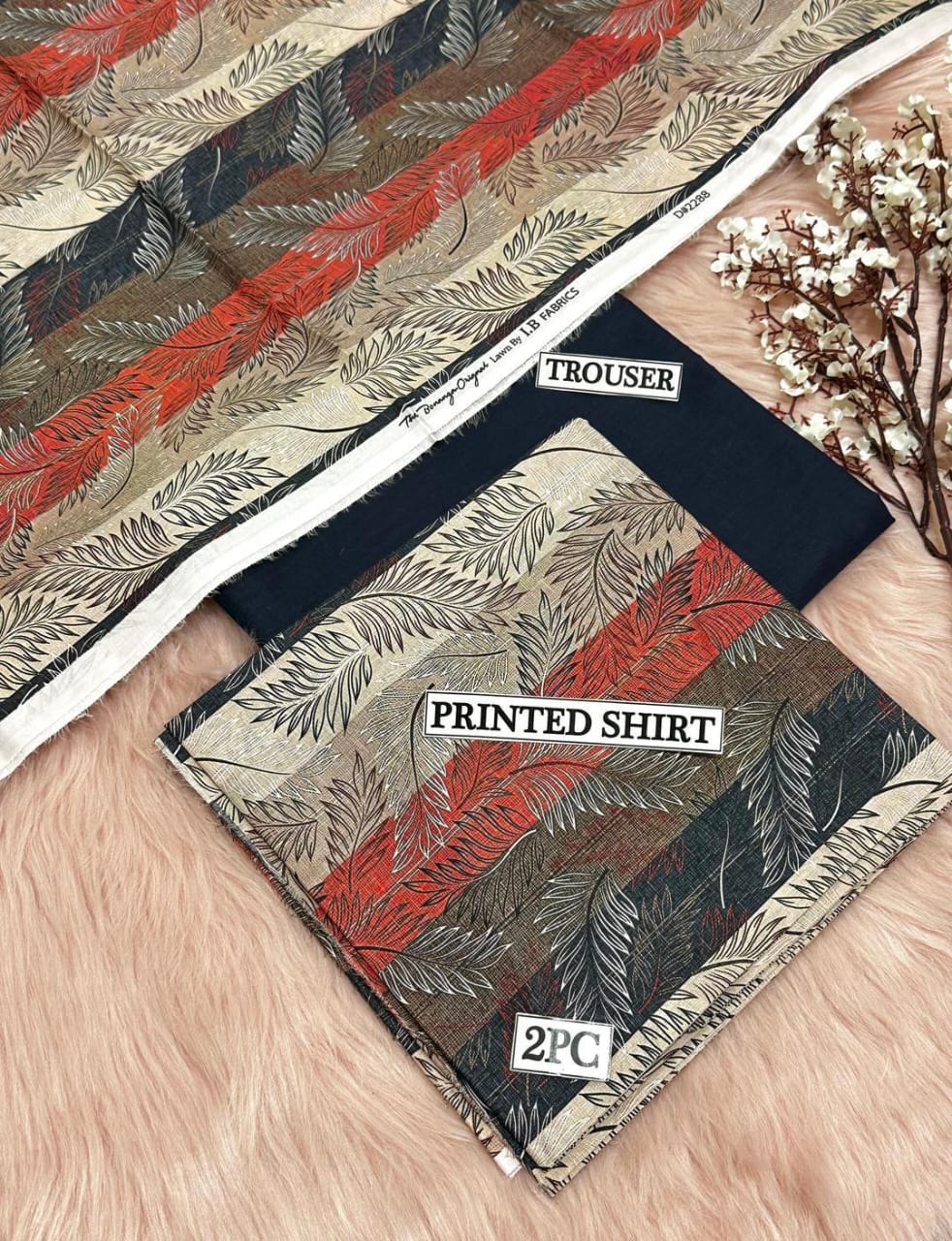 2pc lawn Unstiched
