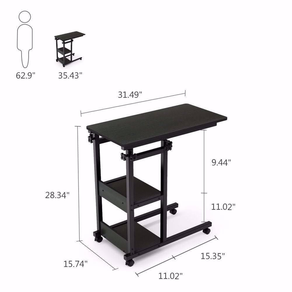 Wooden adjustable laptop table