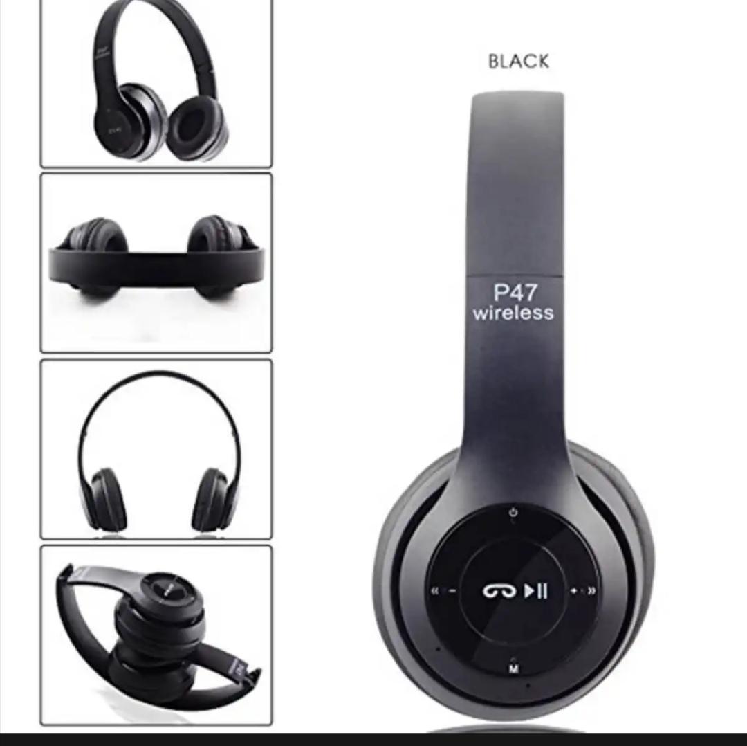 Black wireless headphones with voice cancellation