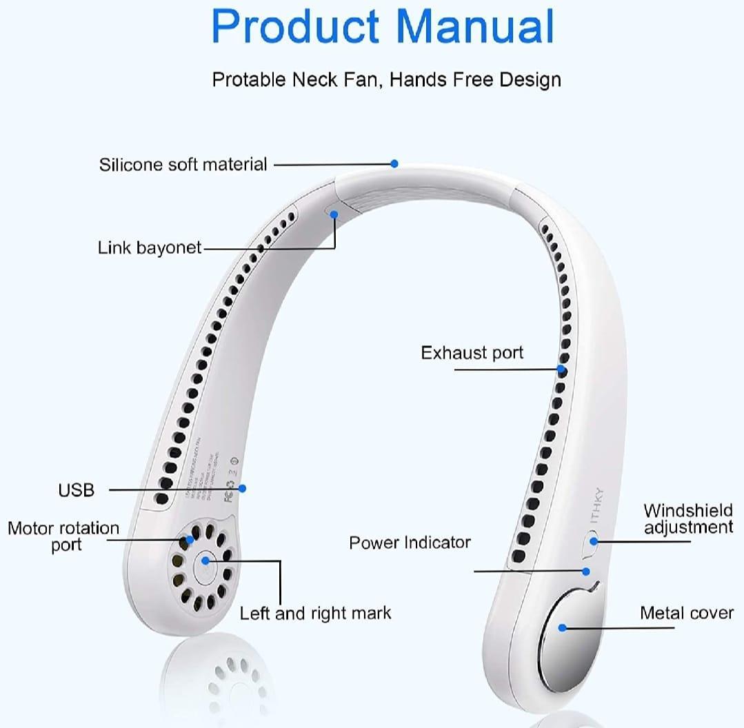 Rechargeable Bladeless neck fan