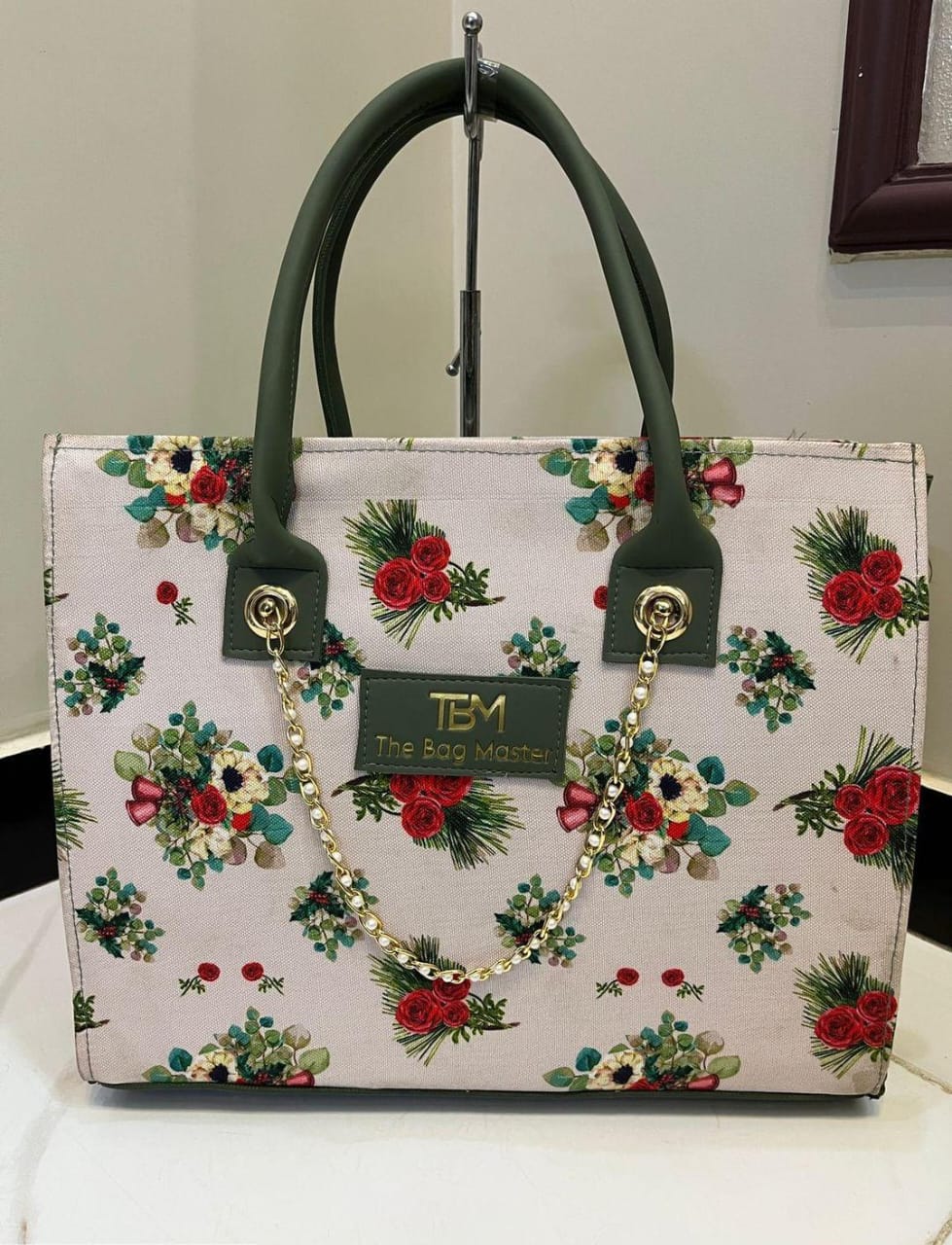 Girls canvas printed tot bag