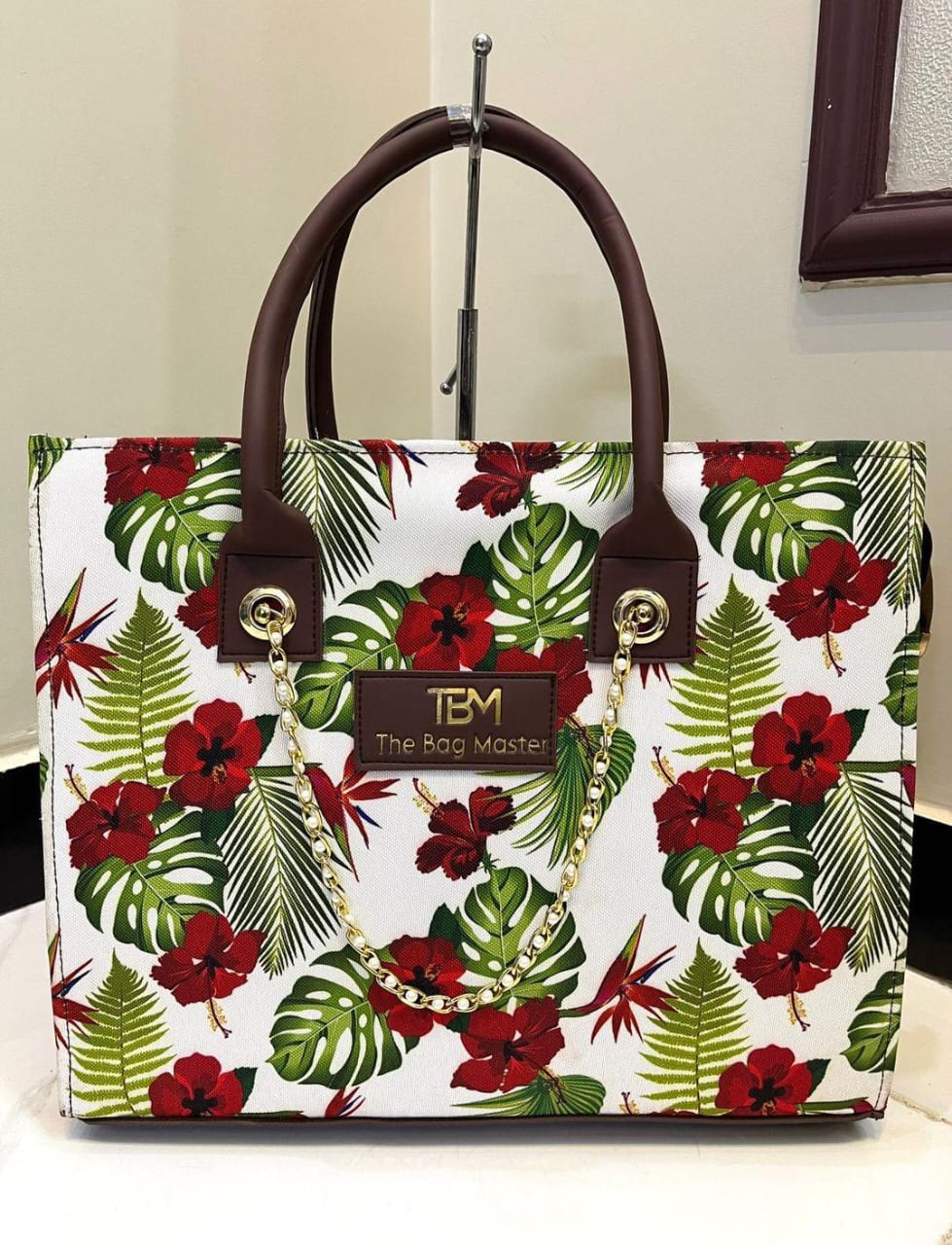 Girls canvas printed tot bag