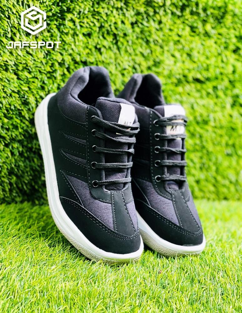 Men's mesh and pu leather sneakers