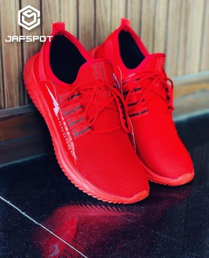 Men's mesh and pu leather sneakers