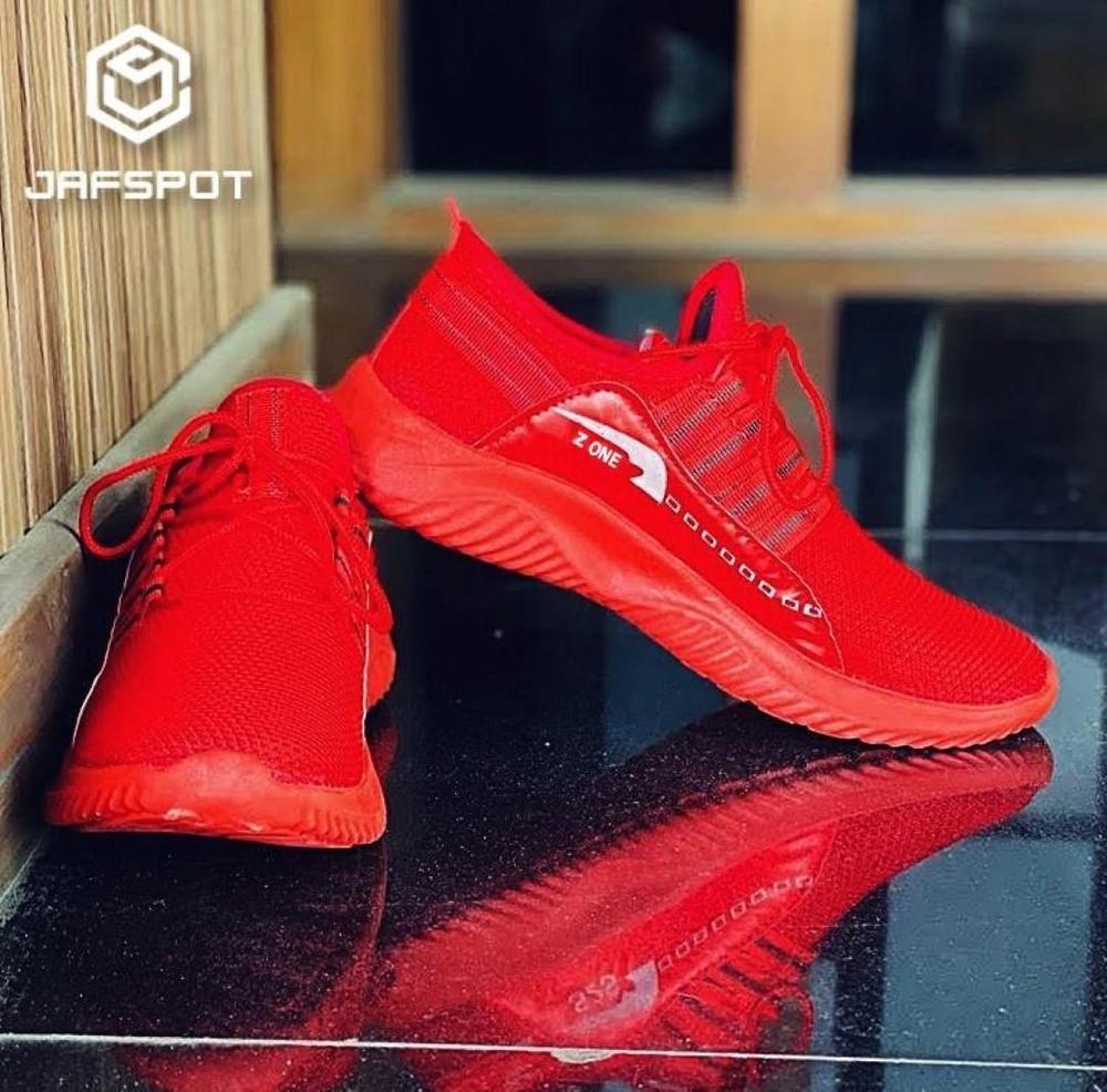 Men's mesh and pu leather sneakers