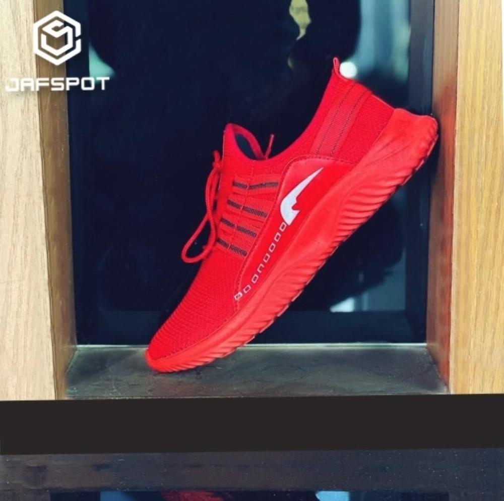 Men's mesh and pu leather sneakers