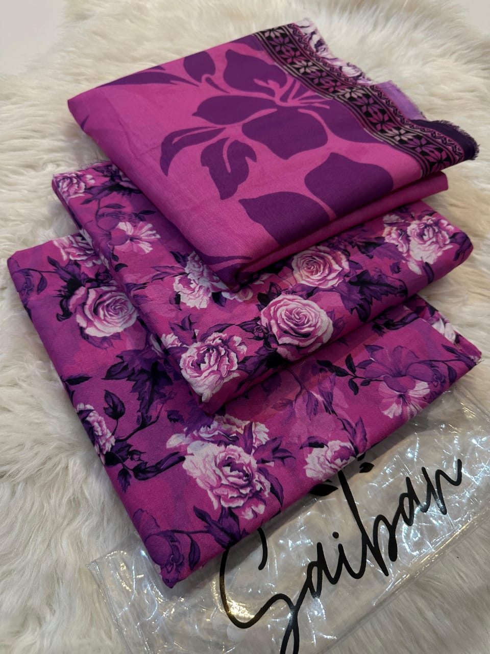 3pc lawn unstitched with lawn voil dubbatta