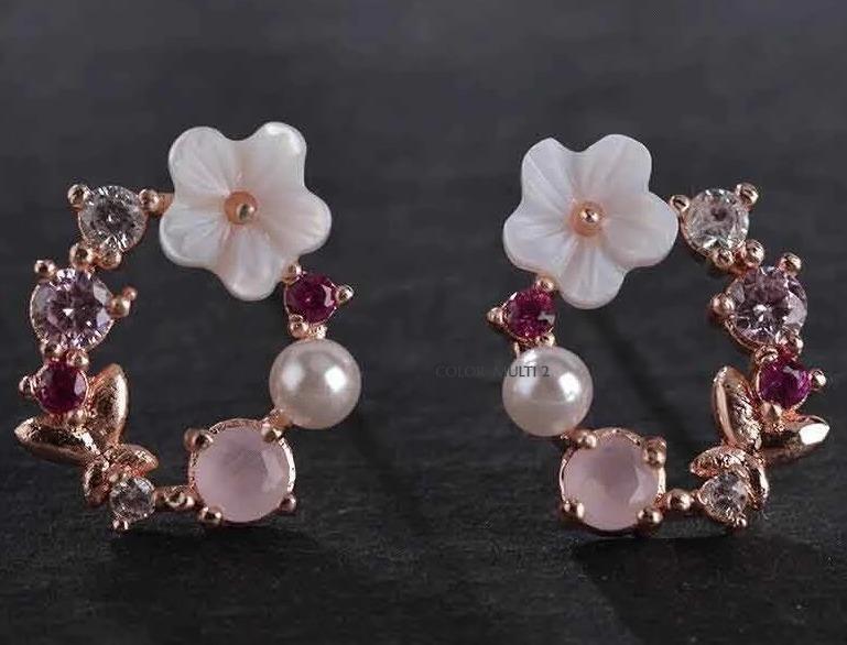 Elegant Floral Pearl Earrings